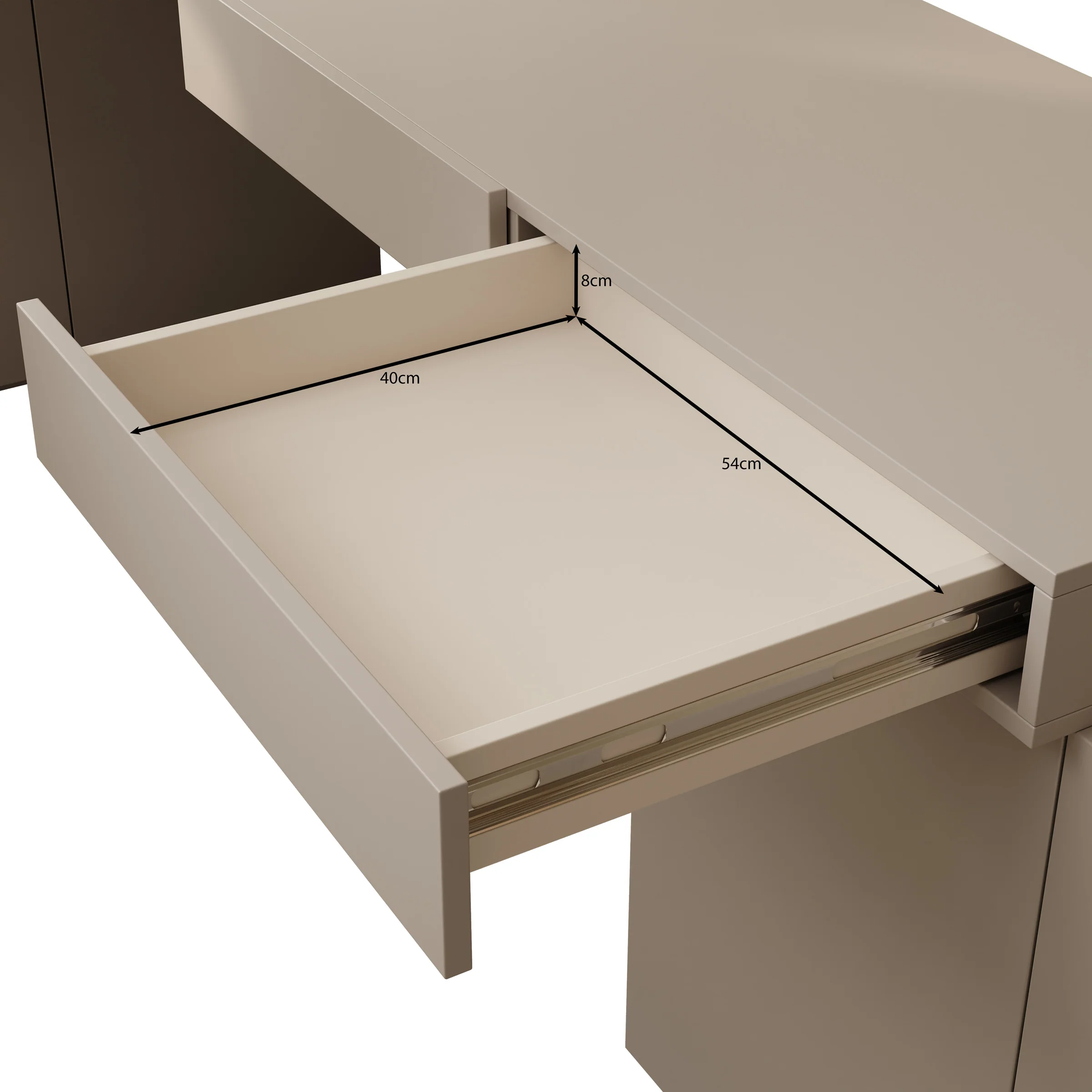 Whenua 4 - Bureau rechts - Beige - 338x141x79 cm - Image 6