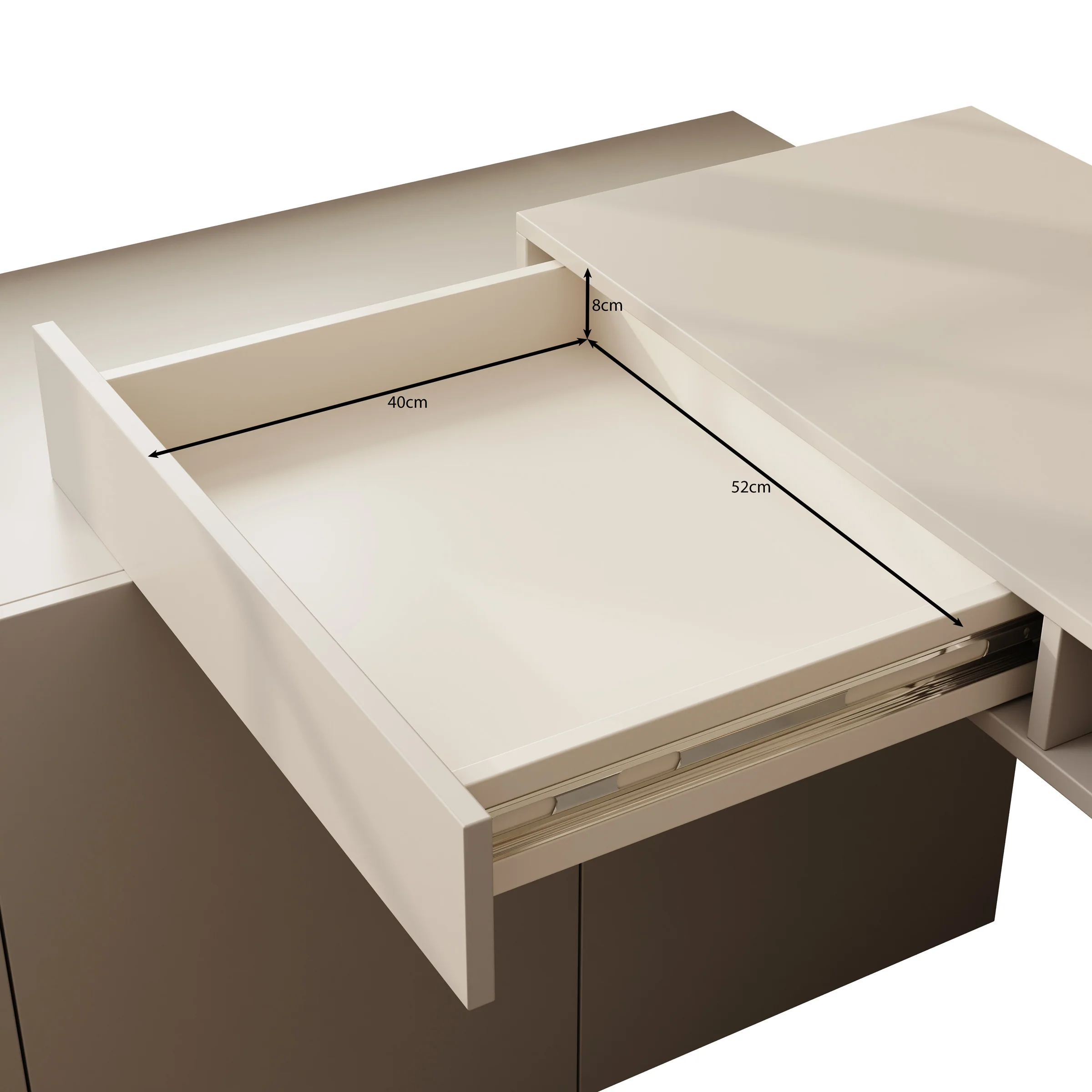 Whenua 4 - Bureau rechts - Beige - 338x141x79 cm - Image 7
