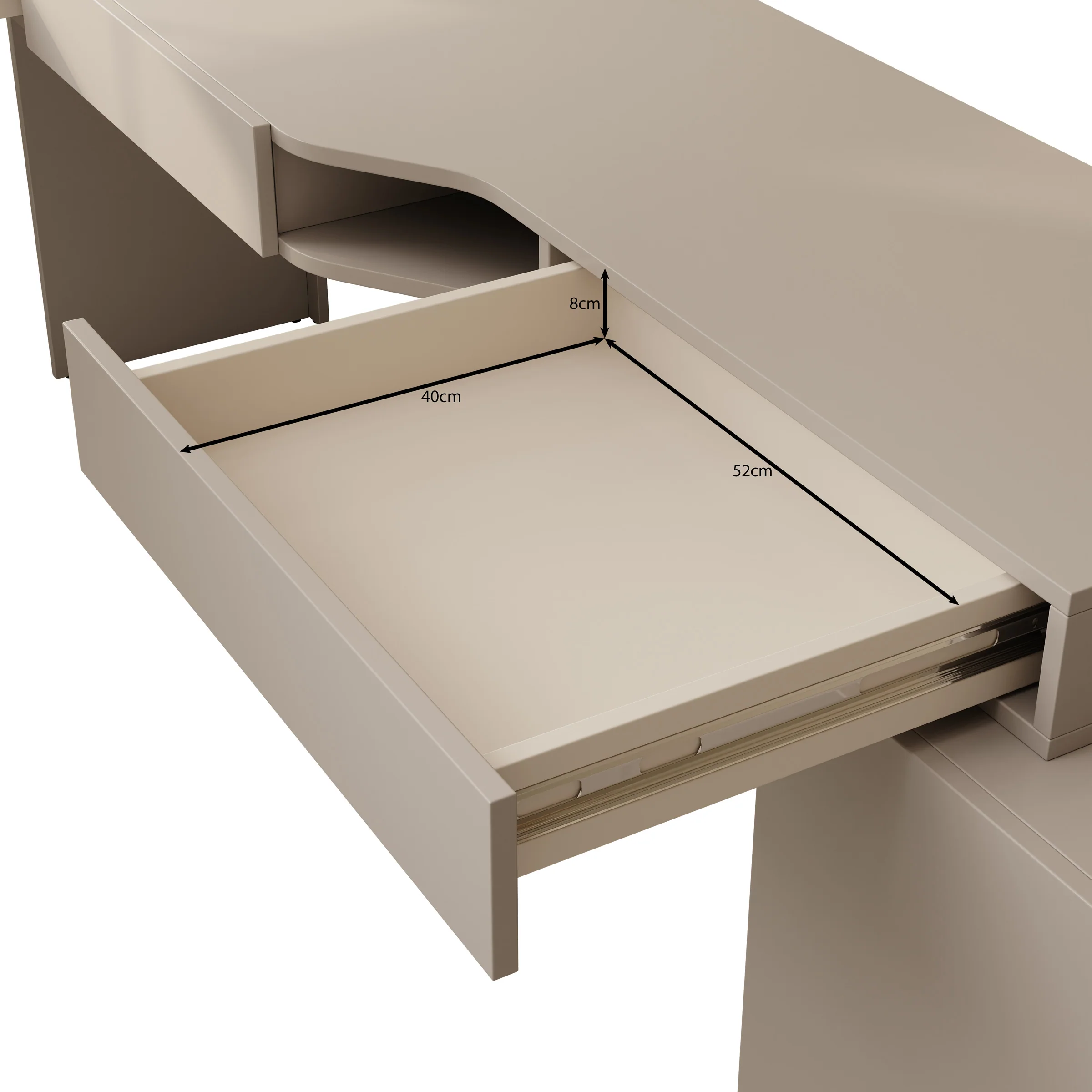 Whenua - Bureau links - Beige - 301x55x79 cm - Image 7