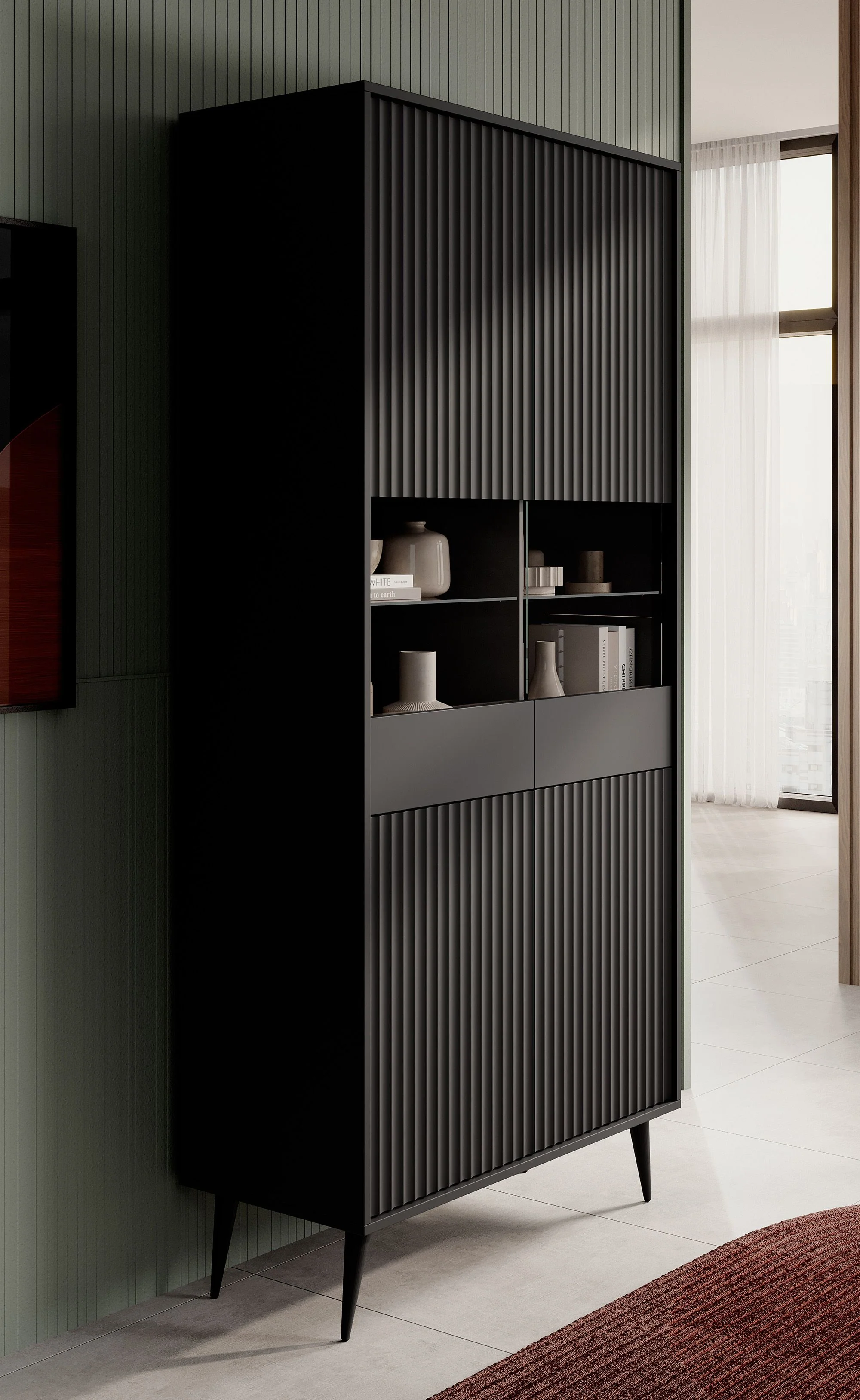 Winq - Vitrinekast - Antraciet - 91x40x193 cm - Image 4