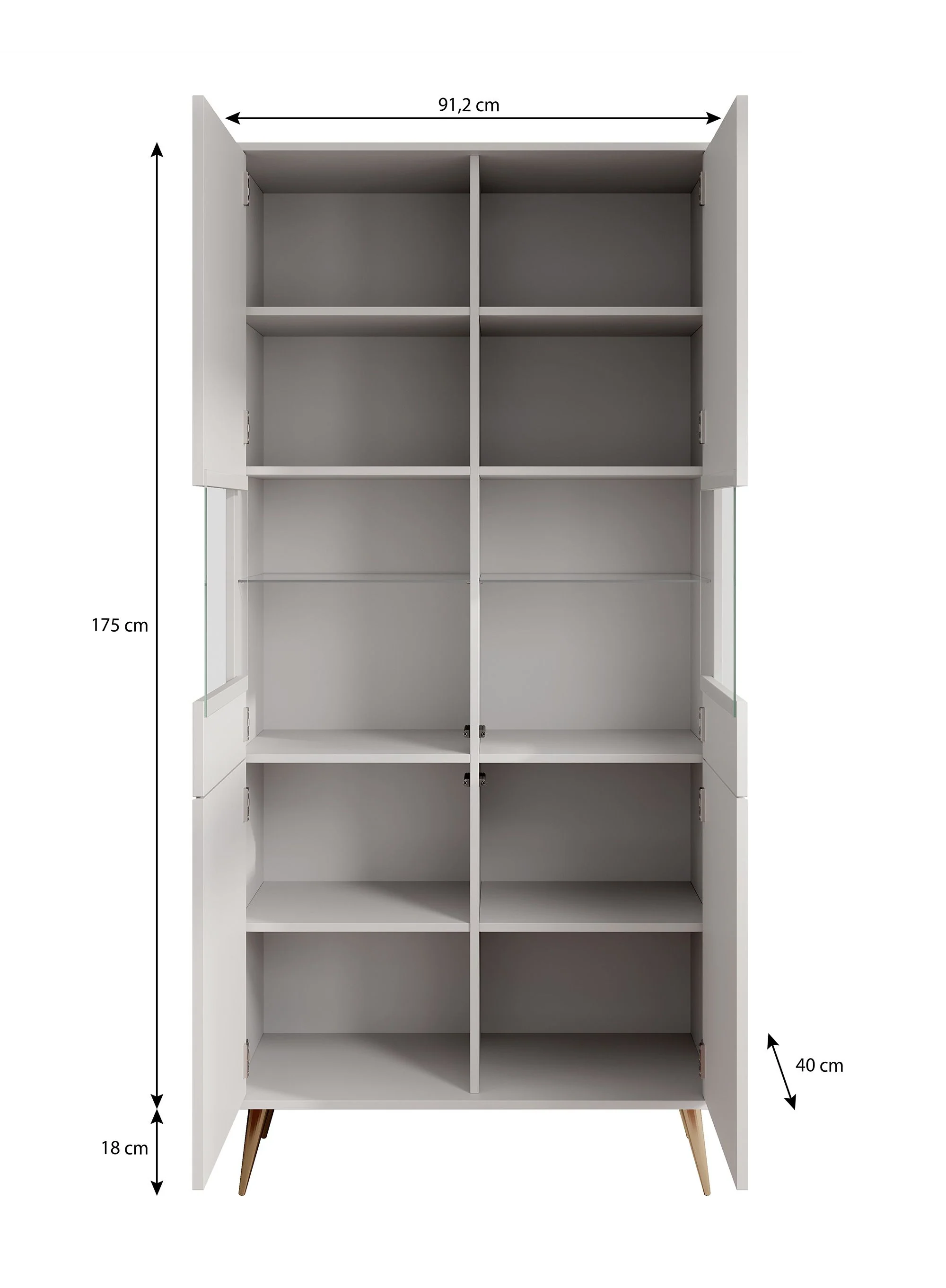 Winq - Vitrinekast - Antraciet - 91x40x193 cm - Image 5