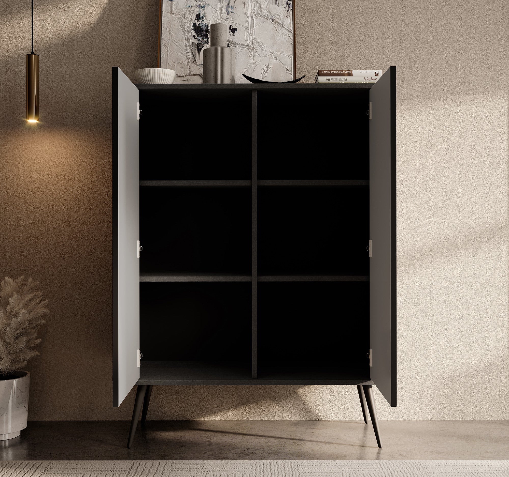 Zakari - Dressoir - Zwart - 103x39x129 cm - Image 3