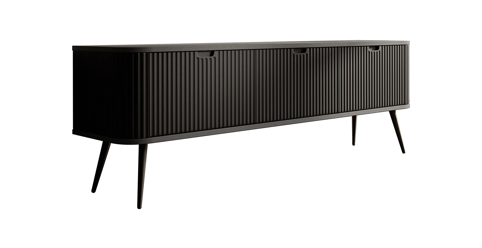Zakari - TV-Meubel met 3 deuren - Zwart - 168 cm - Image 6