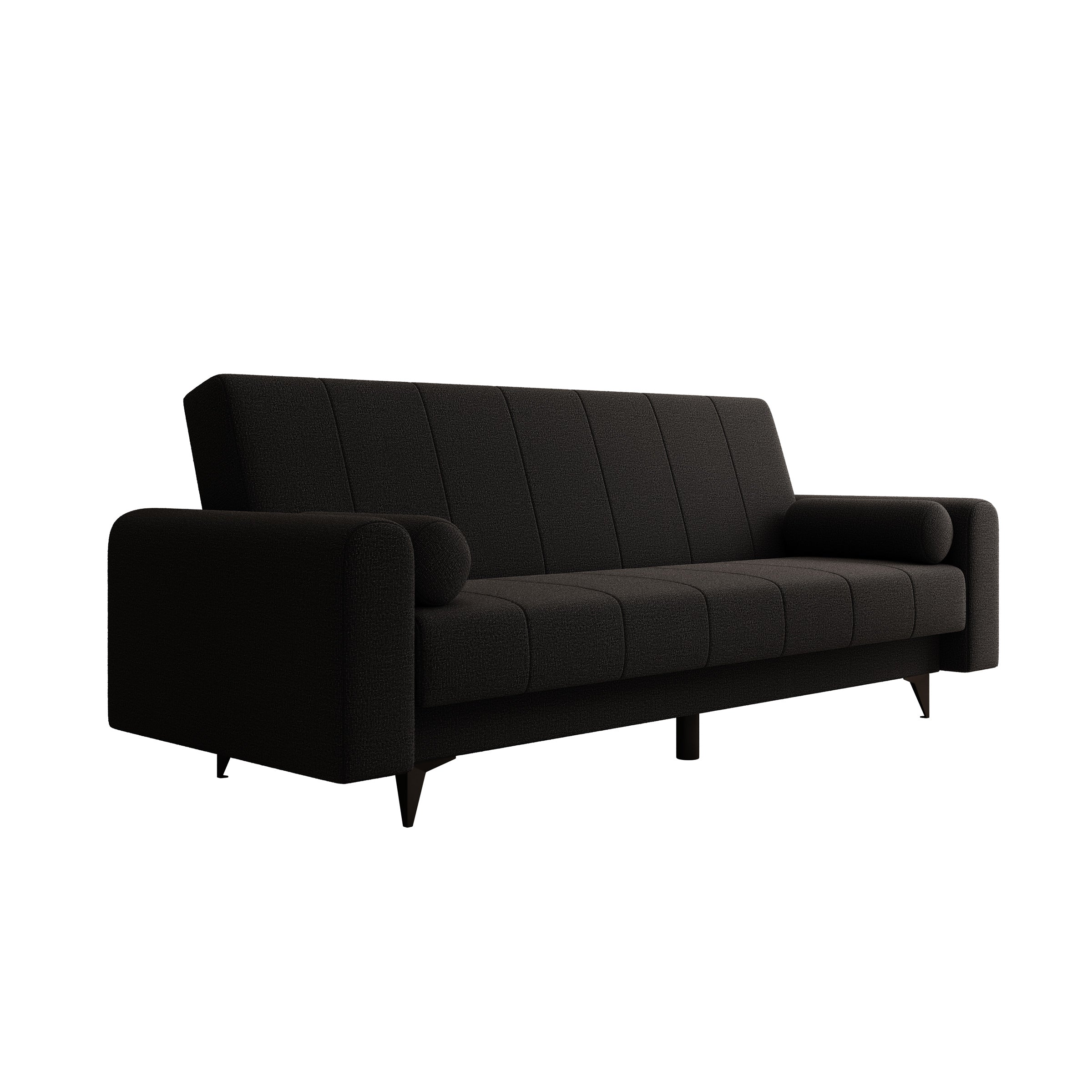 Zenzo - Slaapbank - Stof zwart - 240x91x93 cm - Image 7